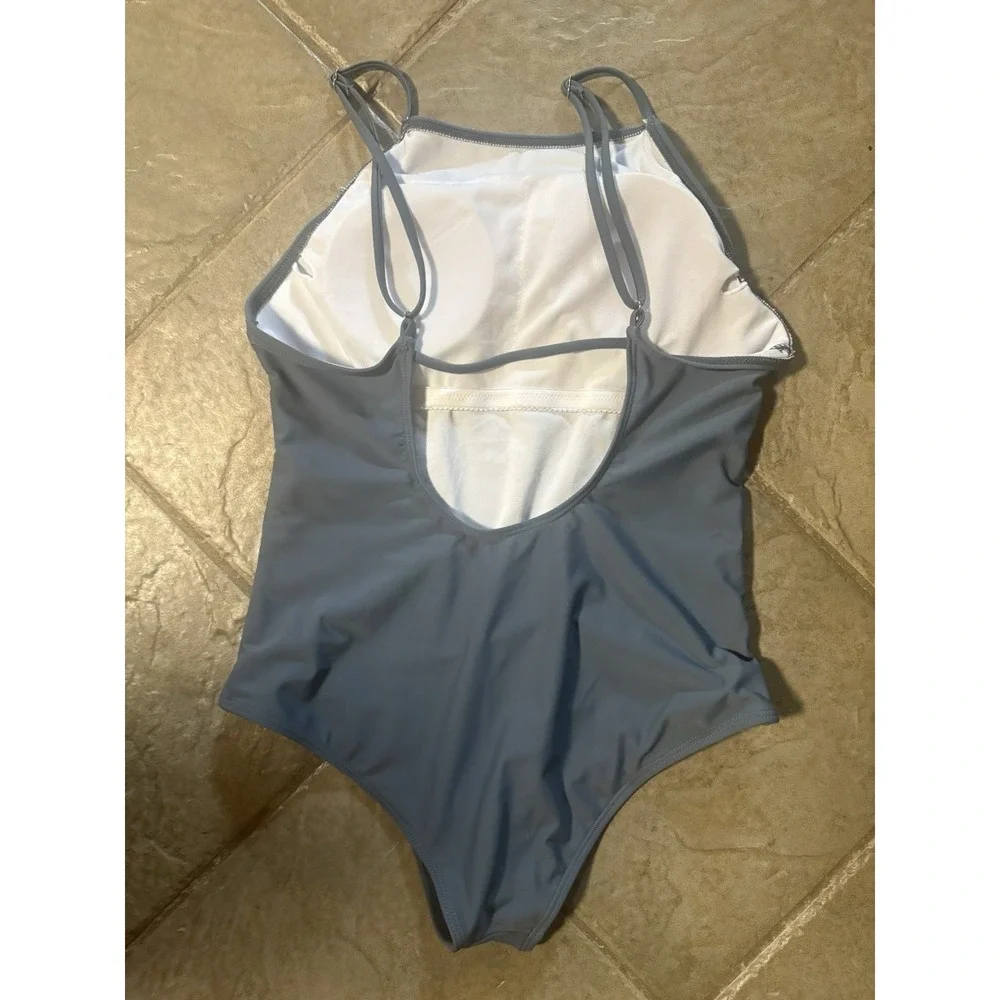 Romwe Basic Gray One‎ Piece Size Medium Swimsuit